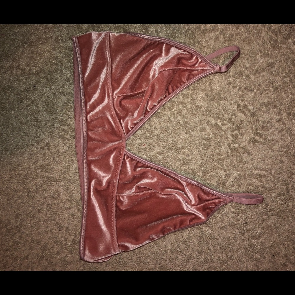 Pink velvet bralette